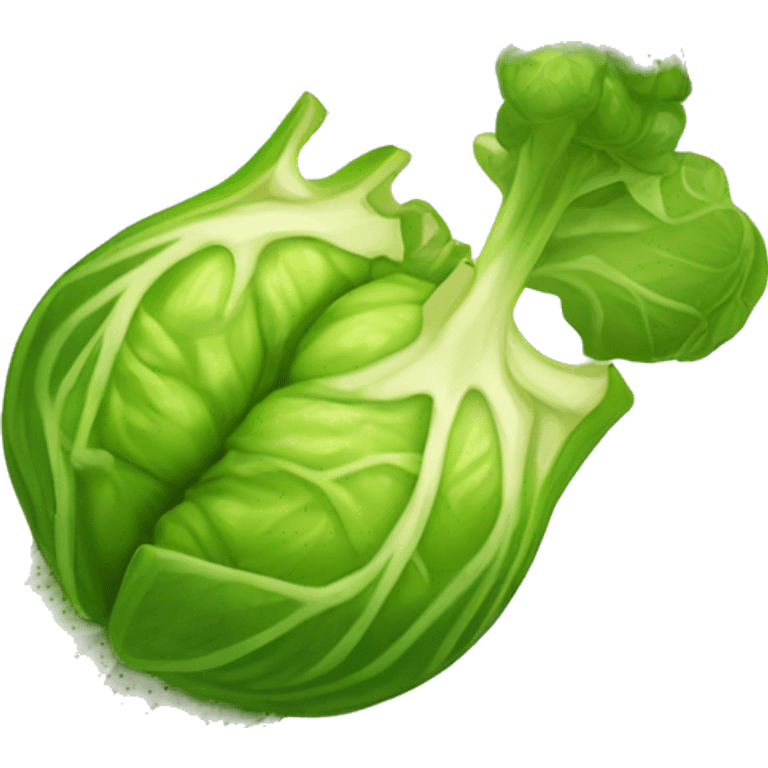 one brussel sprout cut in half high detail emoji