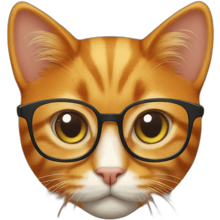 ginger cat with glasses emoji