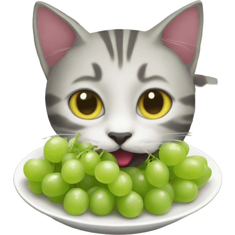 cat eating grapes emoji