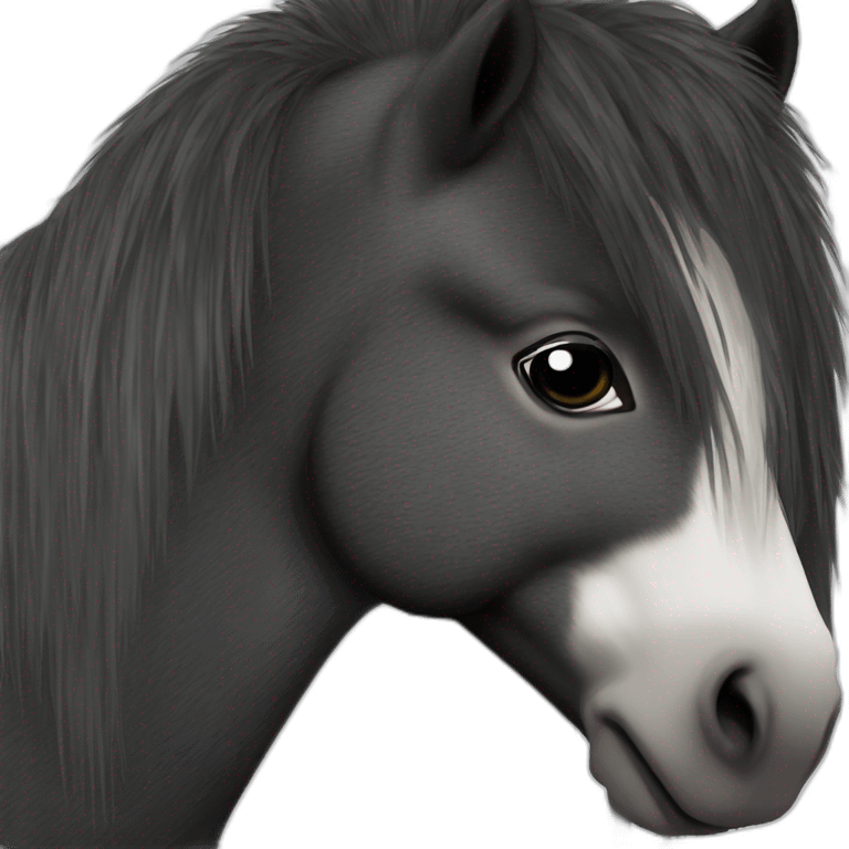 black shetland pony with white fleck on shoulder emoji