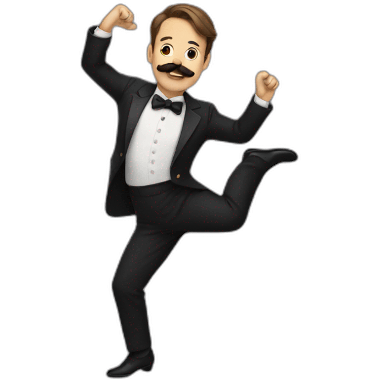 Man with moustache dancing emoji