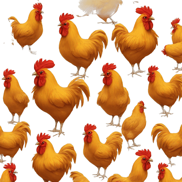 rooster with baby chicks emoji