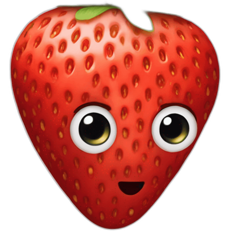 strawberry with eyes emoji