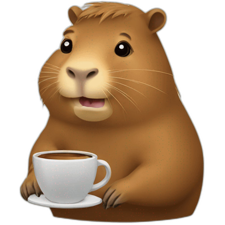 capybara with a cup of coffee emoji