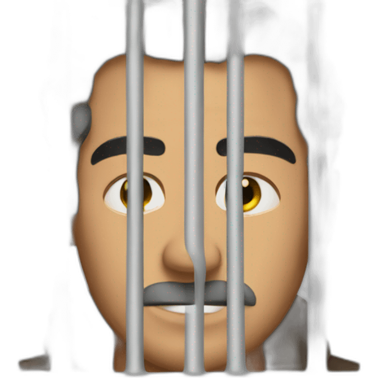 Man behind bars in jail emoji