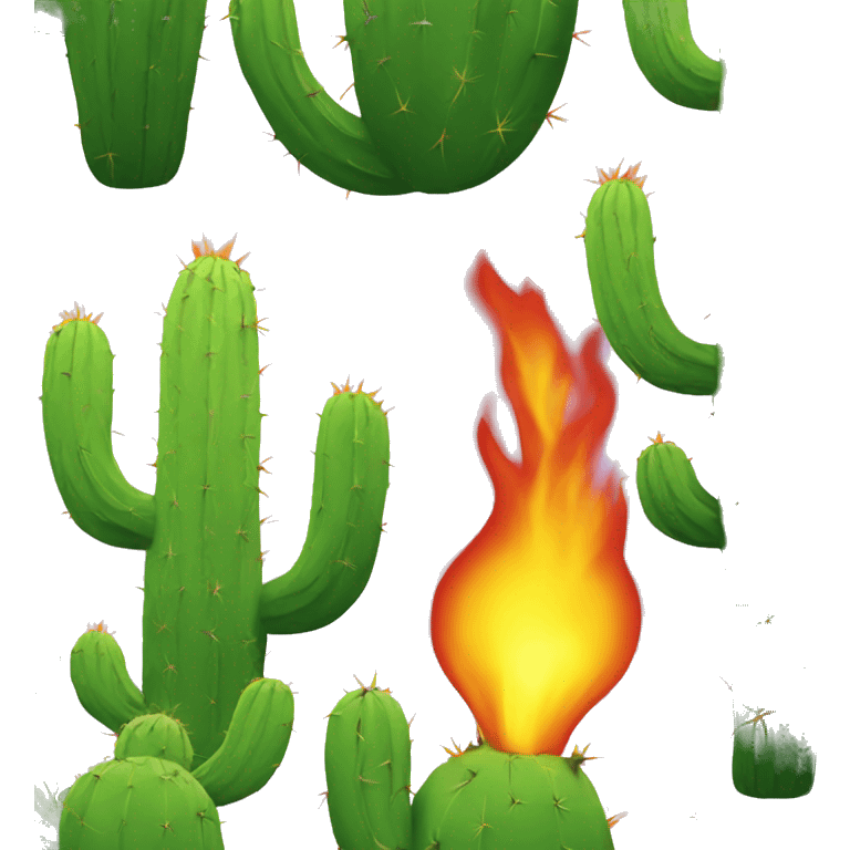 Cactus on fire emoji