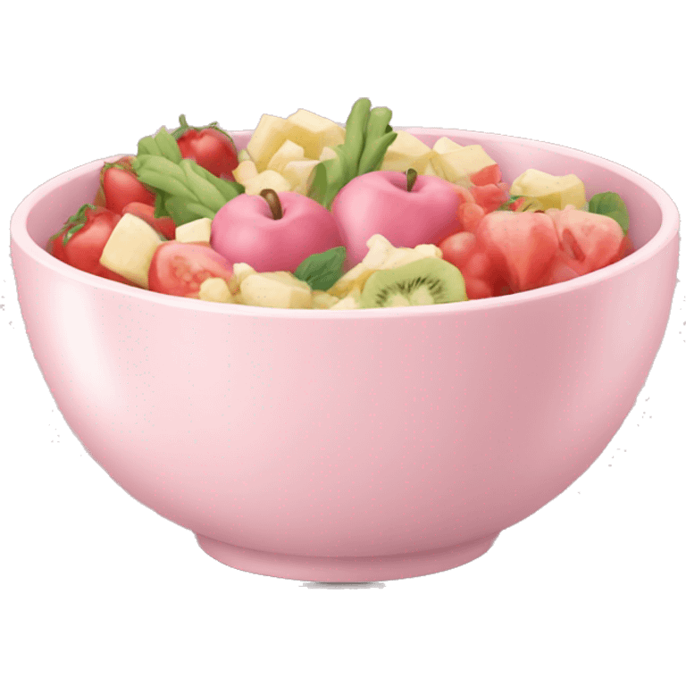  pale pink bowl of healthy food emoji