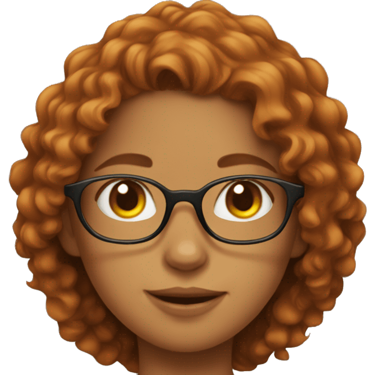 girl with glasses long curly hair and an orange cat emoji