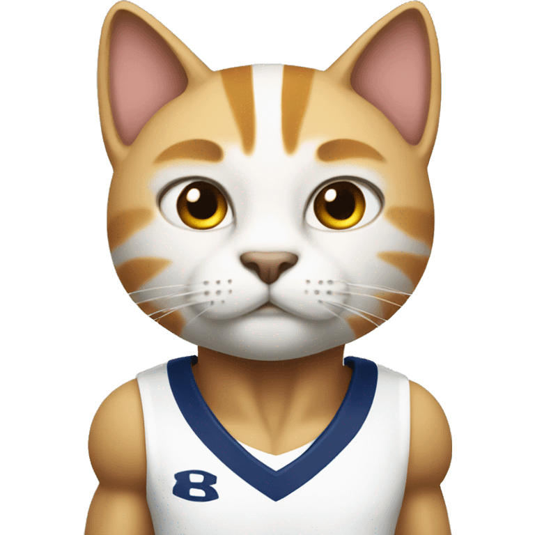 White Footballer  cat Muscular emoji