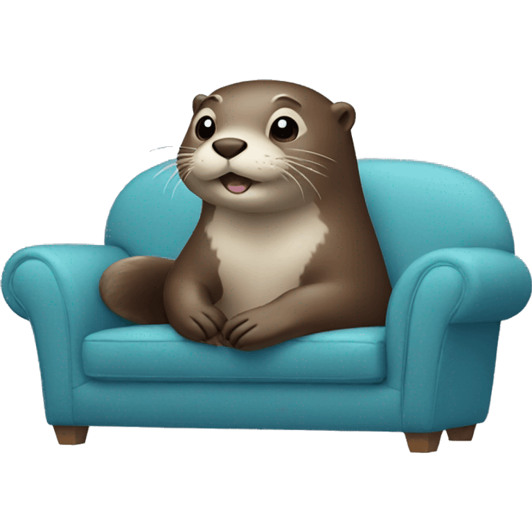 otter sitting on a Blue sofa emoji