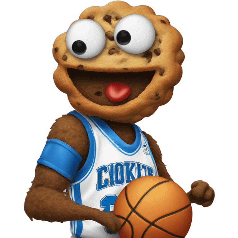 Cookie Monster playing basketball emoji