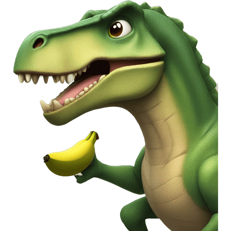 Dinosaur eating a banana emoji