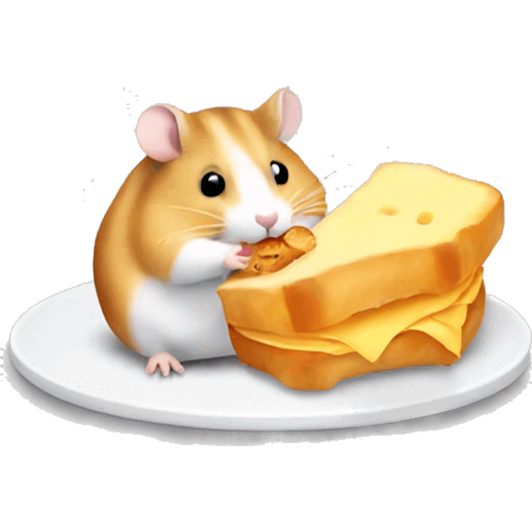 hamster eating croissant with cheese  emoji