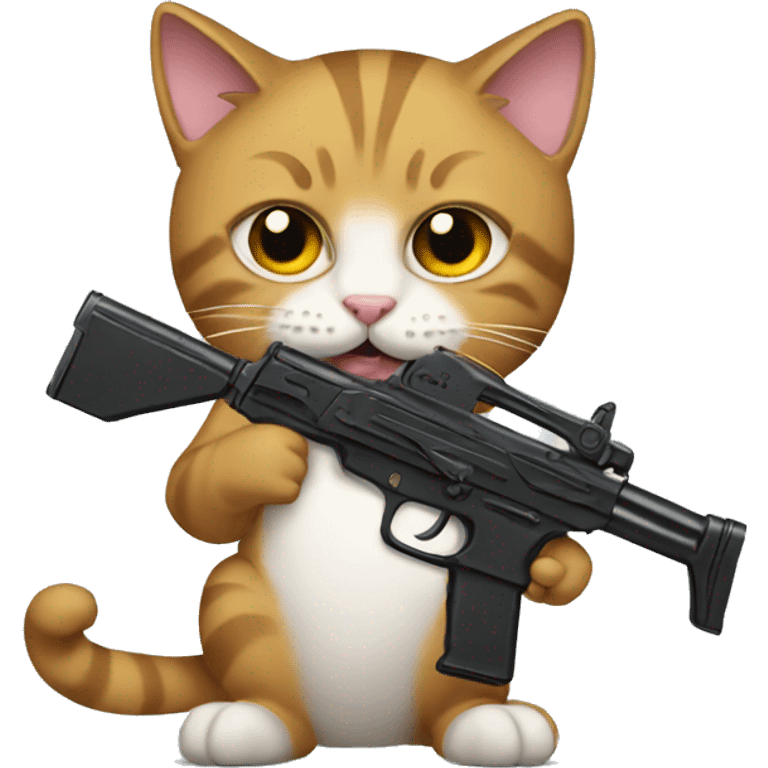 Cat with a gun emoji