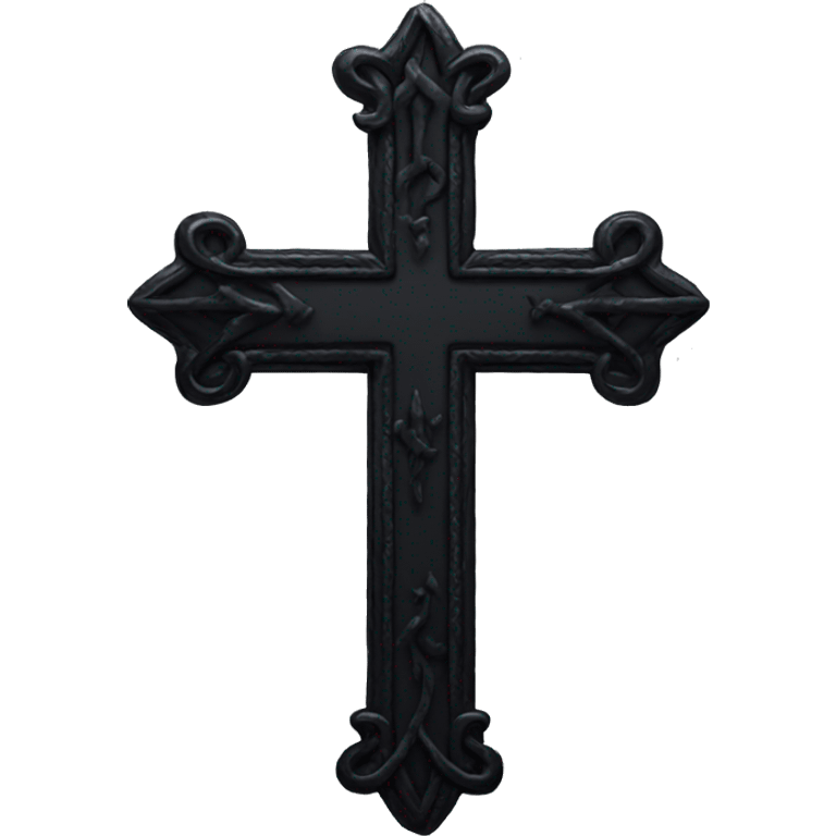 black goth cross  emoji