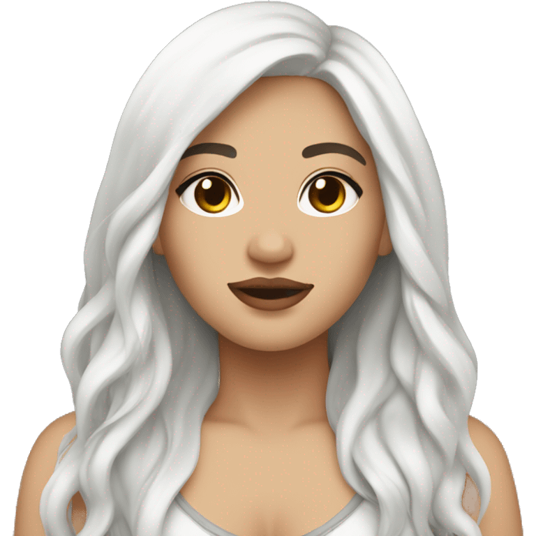 plus size dark long hair white skin emoji