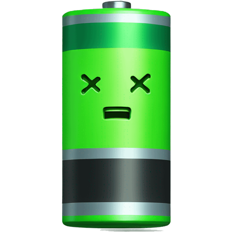 battery with 75% capacity in green with a neon green C emoji