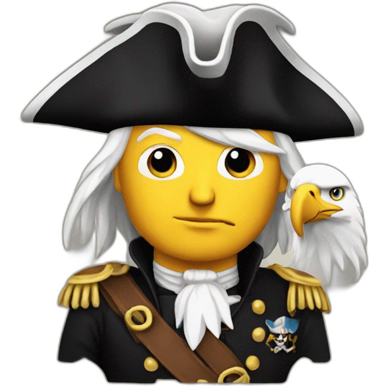 pirate trump with bald eagle on his shoulder emoji