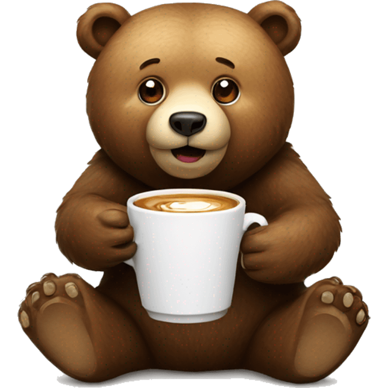 bear with coffe emoji