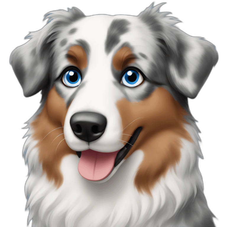 Australian shepherd with one blue eye emoji