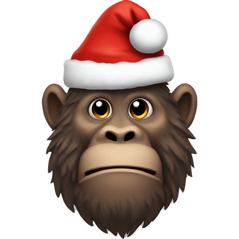 bigfoot wearing a santa hat emoji