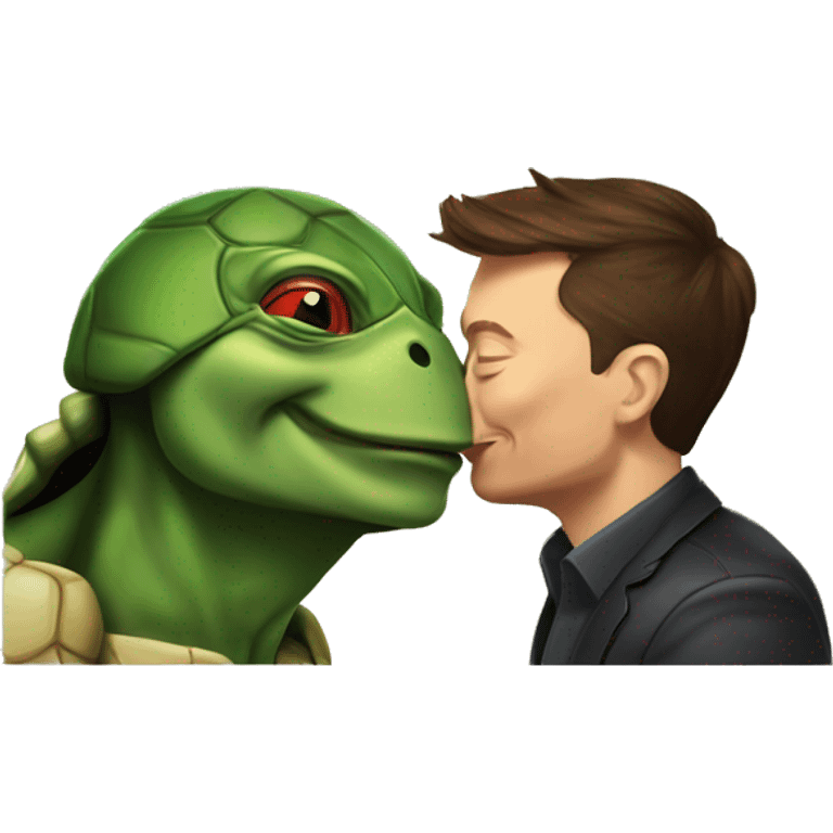 Elon musk kissing a ninja turtle  emoji