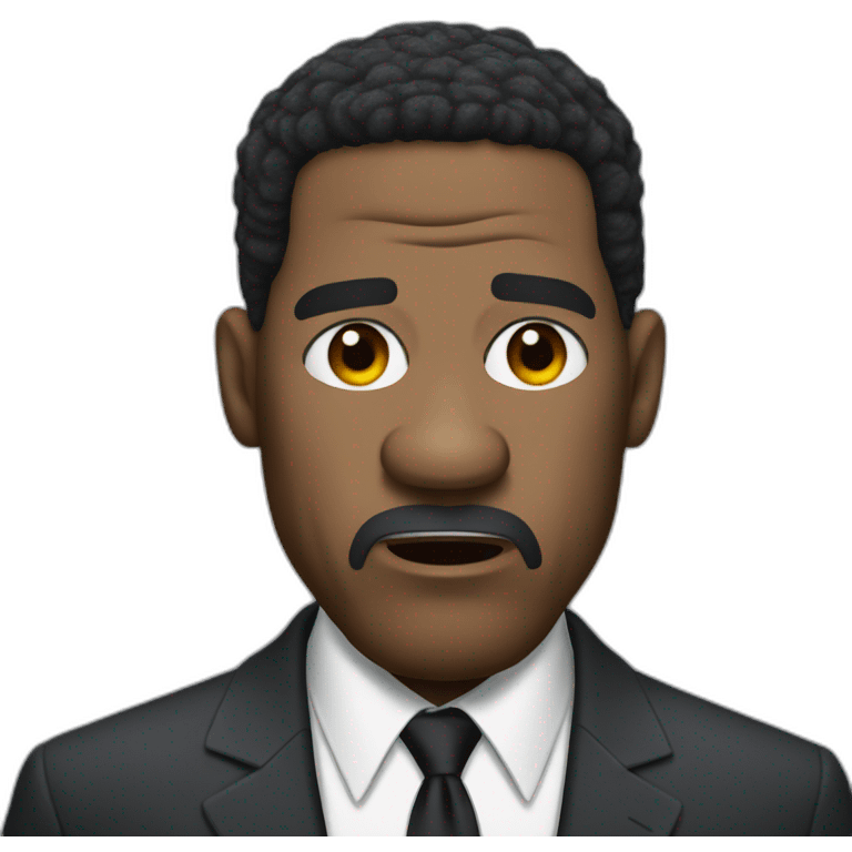 actor Denzel Washington angry cartoon wearing suit emoji