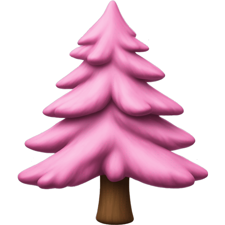 Realistic isolated bare spruce  pink christmas tree. emoji