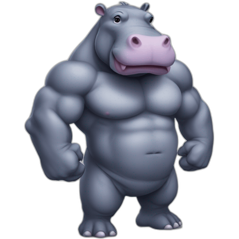 hippo-making-a-bicep-muscle emoji