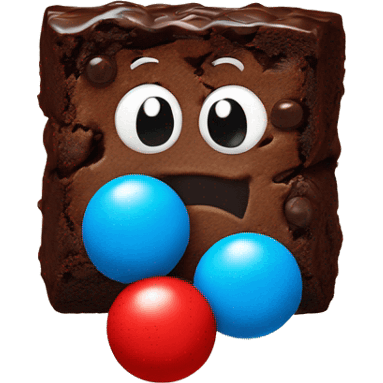 brownie with m&m emoji