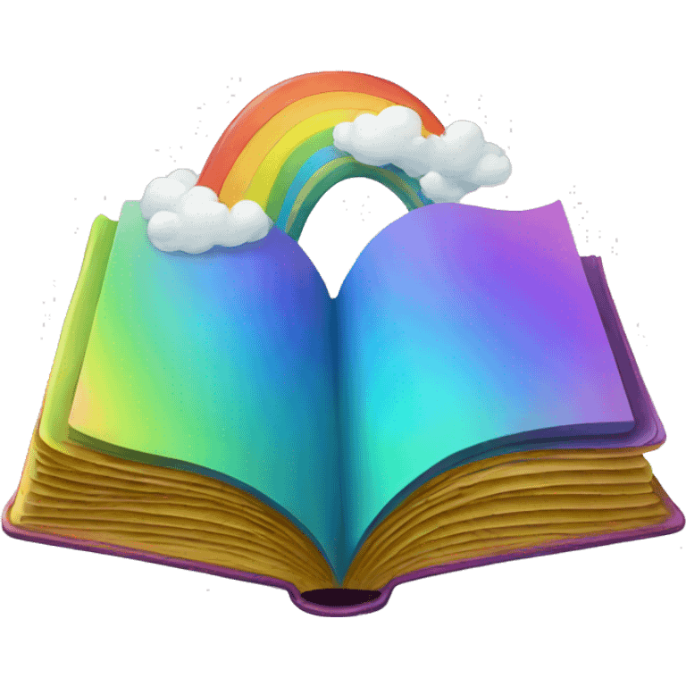 Open book with rainbow emoji