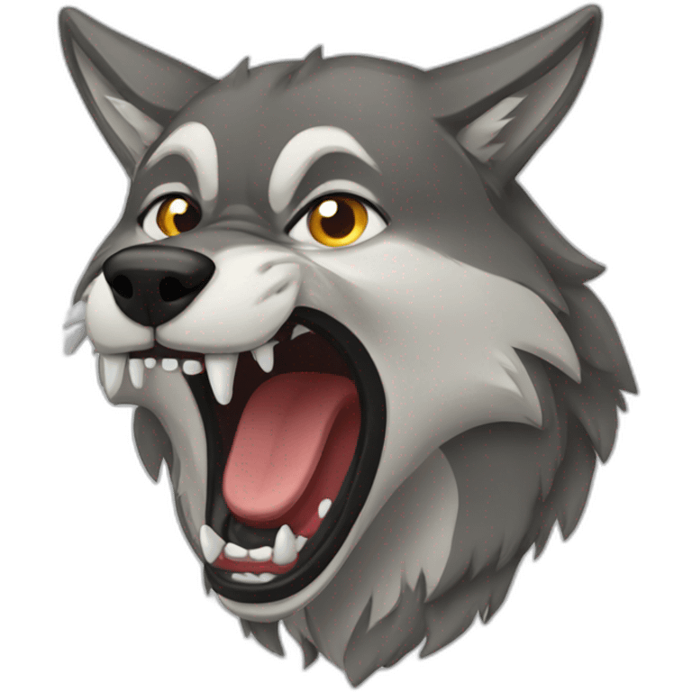 female wolf growling emoji