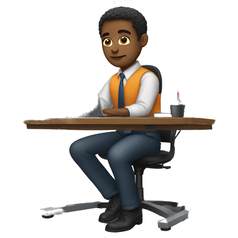 office hard working boy emoji