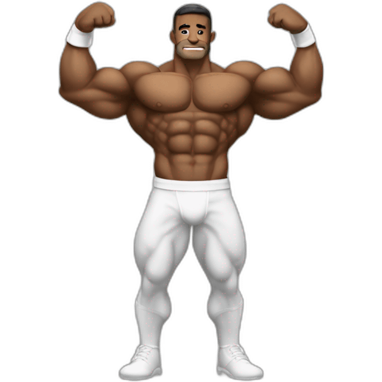 bodybuilder with large biceps white emoji