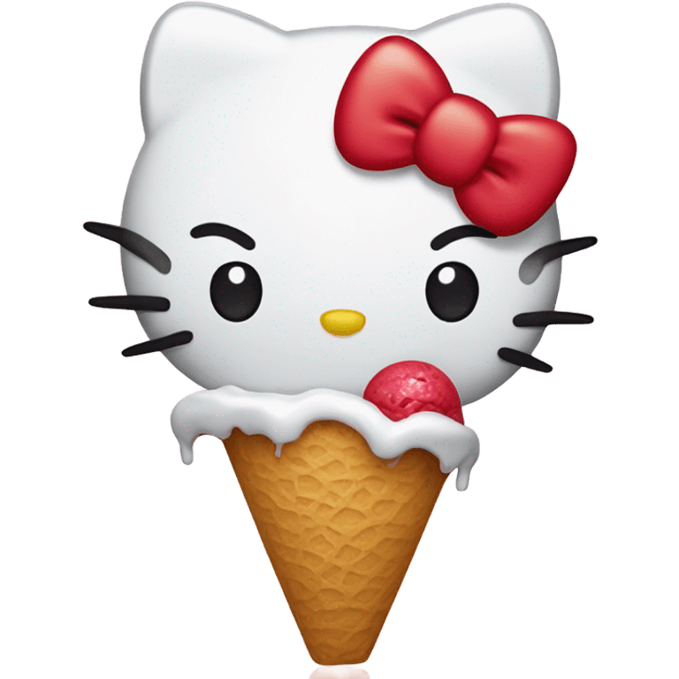 hello kitty eating ice cream emoji