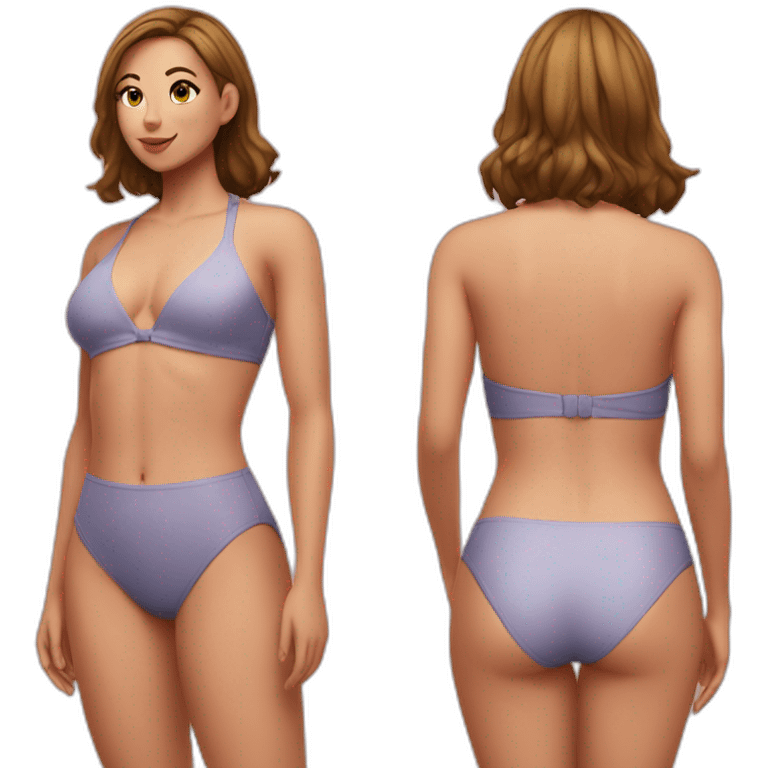 Slim-Thicc caucasian woman swimsuit posing emoji