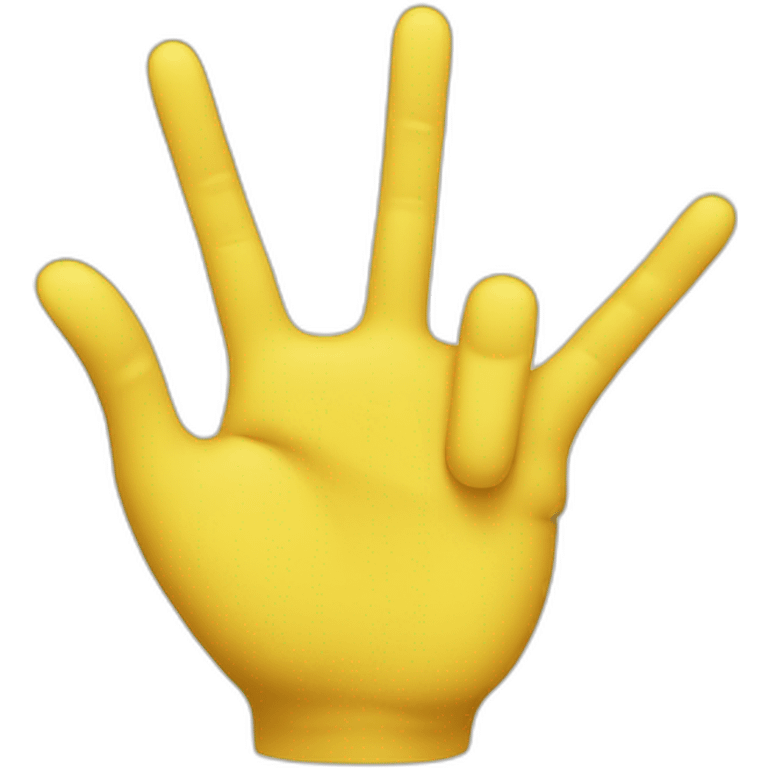 Yellow hand show 4 fingers emoji