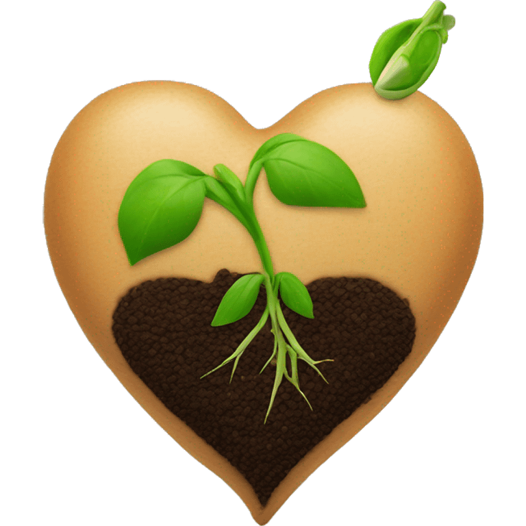 heart shape seed with Sprout emoji