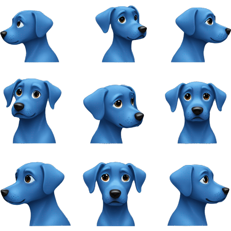 Blue dog emoji