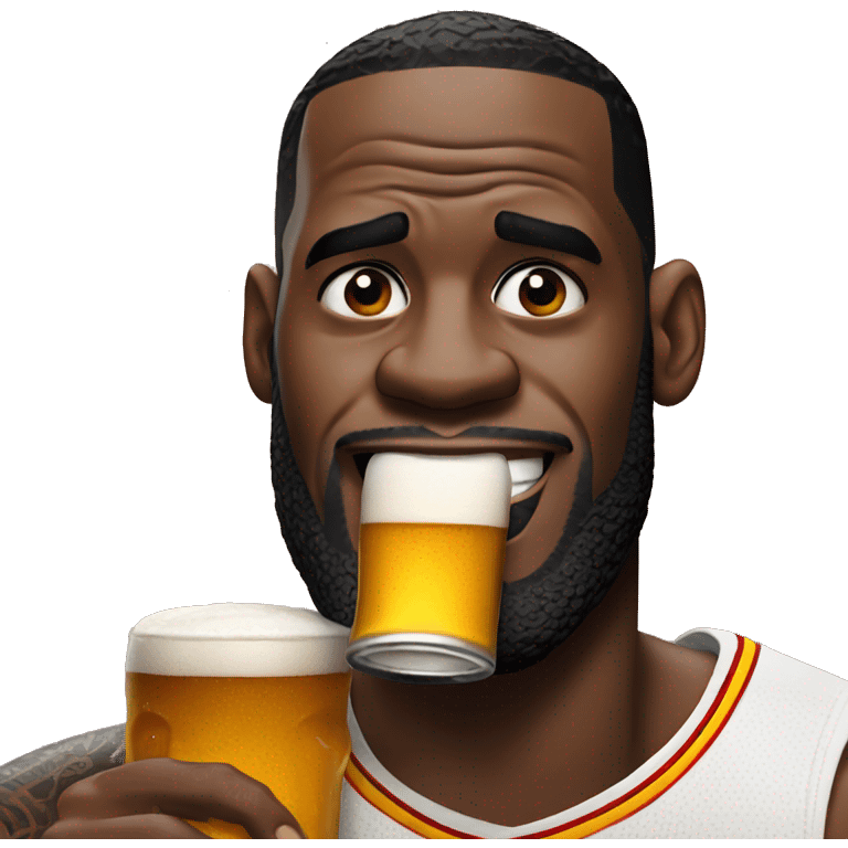 LeBron James drinking beer emoji