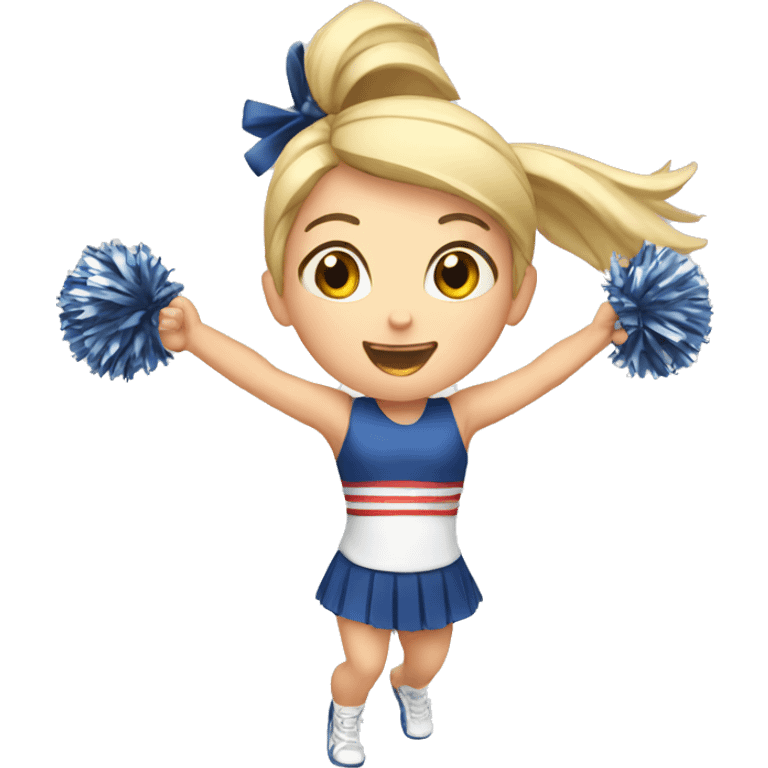 Caucasian cheerleader cheering emoji