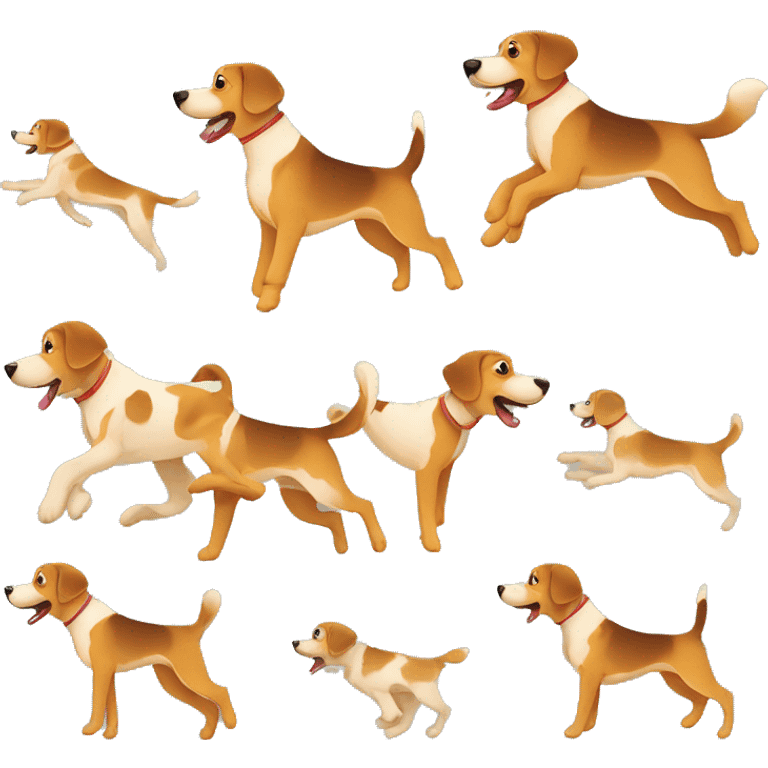 Vector art of dog running made of vector gradient shapes abstract shapes vector art emoji