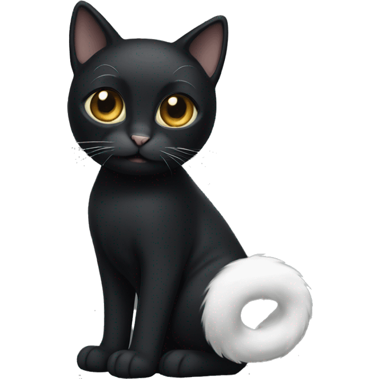 black cat with white feet emoji