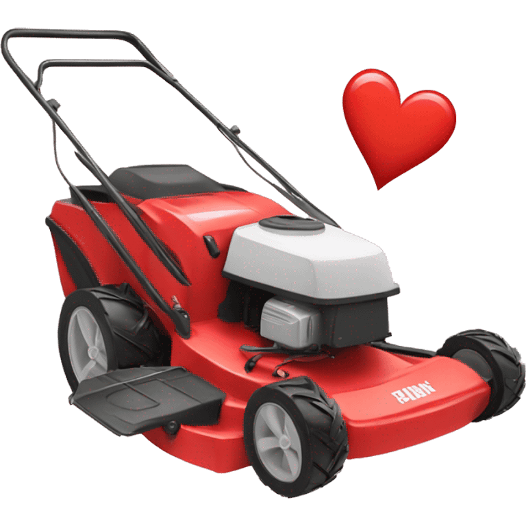 lawn mower with hearts emoji