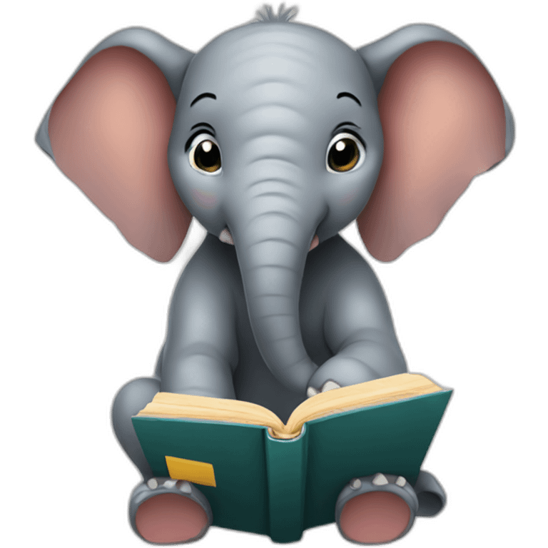 An elephant with a book emoji