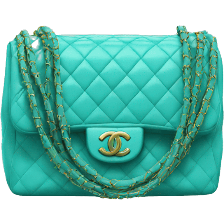 chanel bag turquoise  emoji