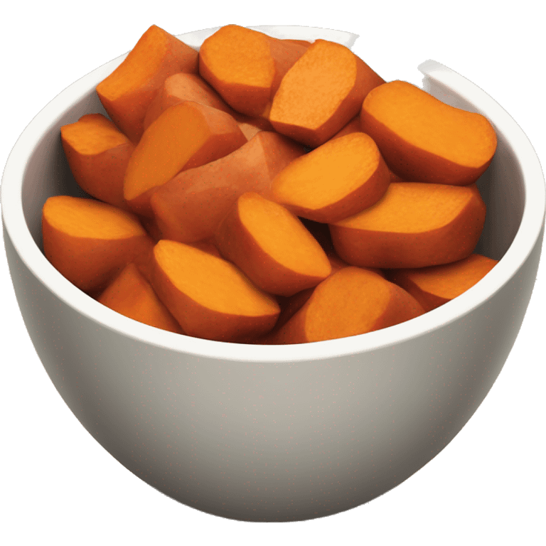 Candied sweet potatoes in a bowl emoji