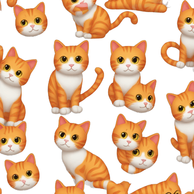 Orange cat with orange stripes  emoji