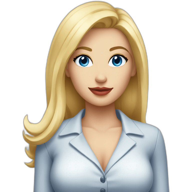 Sexy secretary with blue eyes and blond hair emoji