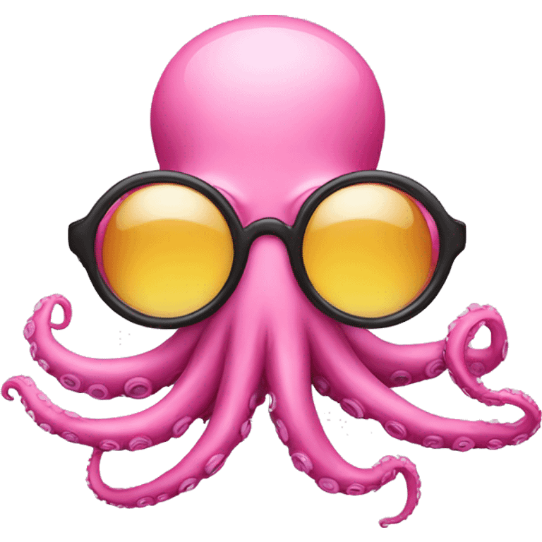 pink octopus glasses emoji